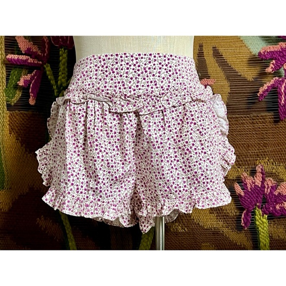 Anthropologie Flannel Ruffle Pajama Shorts S - Picture 8 of 15